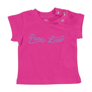 T-SHIRT T-shirt Bébé Manche Courte Rose Peau Lisse Blague Humour Enfant Bébé Police