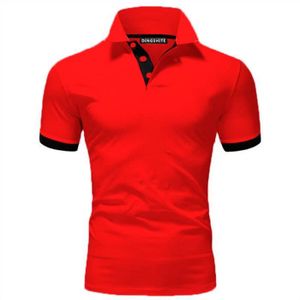 POLO Polo Homme Golf Tennis Manche Courte Casual Sport T-Shirt - Rouge - Slim - Homme