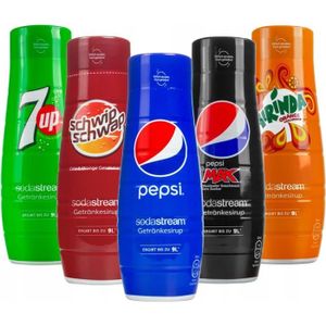 MACHINE À SODA 5x Sodastream sirop Pepsi, Pepsi Max, Mirinda, 7 U