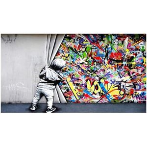 Tableau décoratif sur Toile Graffiti Art Animaux Impressions sur Toile  peintures Pop Street avec cadre 30x40cm[7915] - Cdiscount Maison