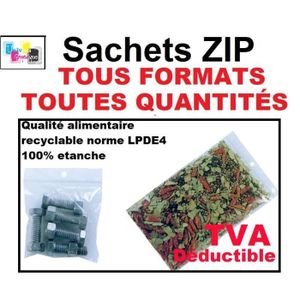 Sachets en polyéthylène avec fermeture à glissière avec plage d'écriture