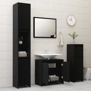 Petit meuble salle de bain pivotant 5 casiers noir mat - Twist