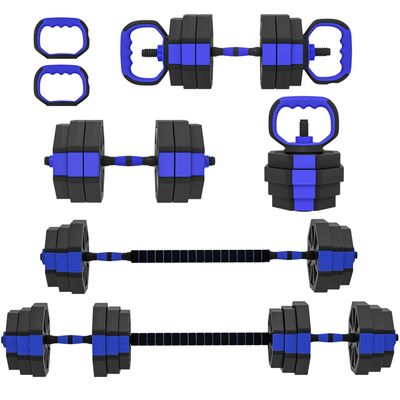 JOROTO Set D'Haltères Réglable 30KG 4-en-1 - Haltères, Barre, Kettlebell Et Support Pompes Pour Home Gym Complet