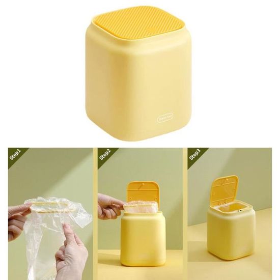 Mini Poubelle De Table Avec Couvercle - Capacité 3 Litres - Blanche - Parfaite Pour Bureau, Cuisine, Salle De Bain, Voiture