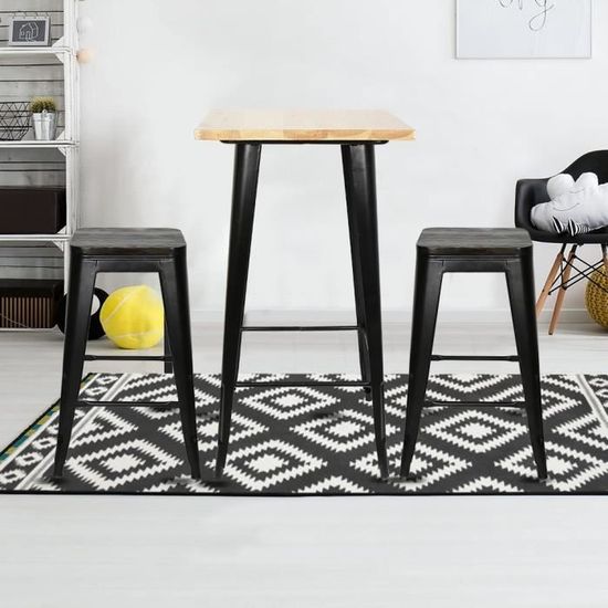 Table haute carrée 60 x 60 cm inclinable en HPL