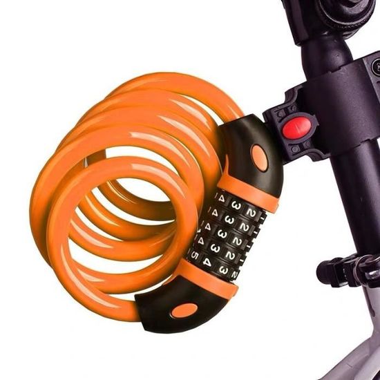 HESHUYAN Cadenas Vélo à Combinaison 5 Chiffres – Longueurs 400mm Ou 570mm, Revêtement PVC, Antivol Pour Vélo, Scooter, Moto, Porte Ou Clôture