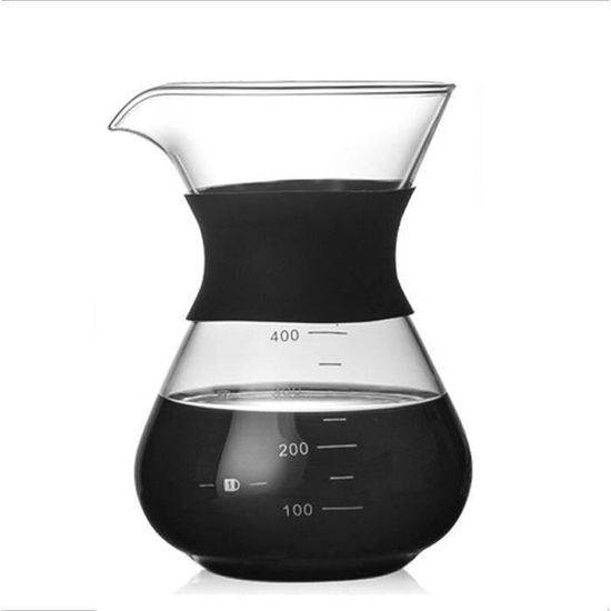 Cafetière Manuelle En Verre 400 Ml Avec Filtre Inox - Pour Café Goutte à Goutte - Échelle De Mesure Incluse