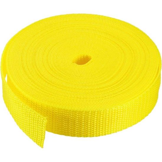 PATIKIL Sangle lourde en polypropylène de 11 m x 10 mm pour intérieur ou extérieur, escalade, loisirs créatifs, noir PATIKIL Sangle lourde en polypropylène de 11 m x 10 mm pour intérieur ou extérieur, escalade, loisirs créatifs, noir