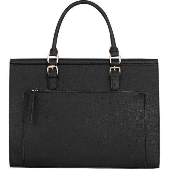 Sac Cabas CRAZYCHIC Femme - Format A4 - Cuir PU Semi-rigide - Porté épaule Ou Bandoulière - Noir