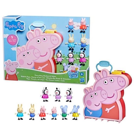 Figurines - PEPPA PIG - Peppa's Adventures Mallette Peppa - 9 figurines avec les sœurs Zebra