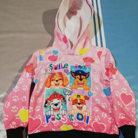 Pyjama Combinaison à Capuche Paw Patrol Pour Fille - Rose, Manches Longues, Micropolaire - 1