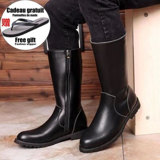 Bottes Motard Ingénieur En Cuir Tea Core - Pointure US 10 - Style Robuste Semelle Italienne - Neuf