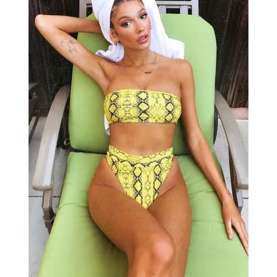 Maillot de bain jaune bandeau deals