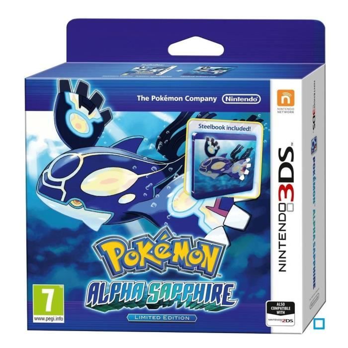 Nintendo Pokemon Saphir Alpha + Steel Book Jeu 3DS