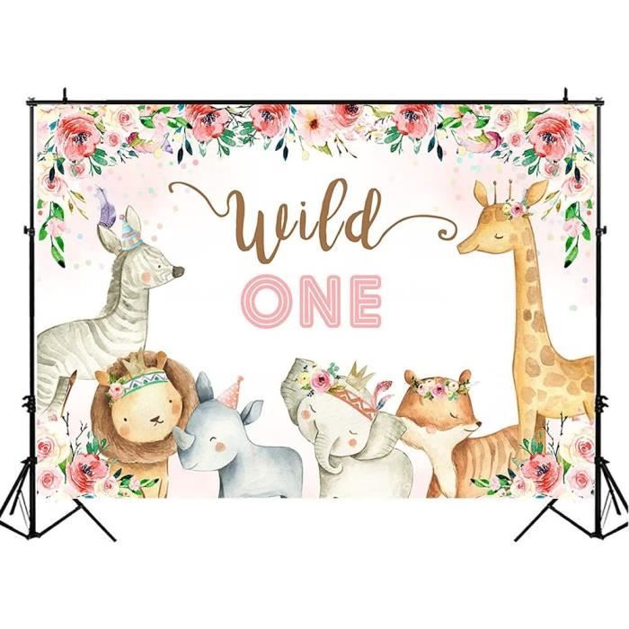 Toile De Fond Décorative 3x2.4m - Thème Jungle Enchantée Pour Anniversaire Enfant, Photobooth
