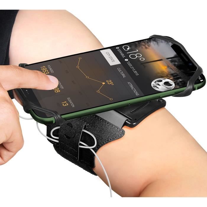 Brassard Téléphone Sport[Installation Rapide] 180° Rotation Universel Brassard Smartphone Running Armband avec Attache pour C 714