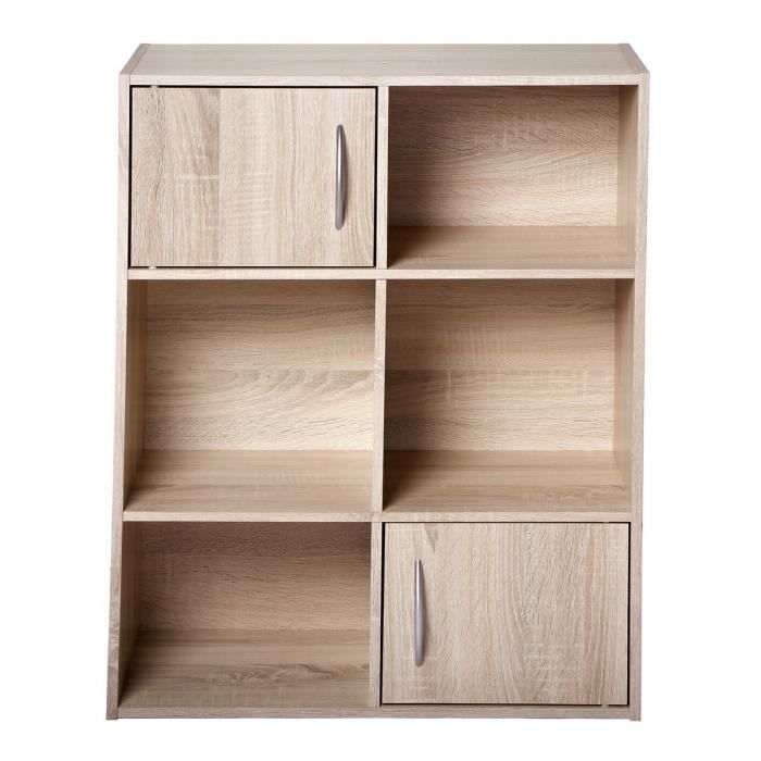 COMPO Meuble de rangement contemporain coloris chêne - L 62 cm