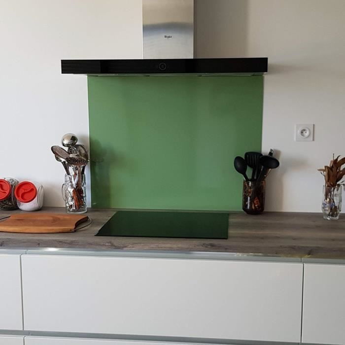 Crédence Aluminium Vert Pâle - H 60 cm x L 110 cm-Fond de Hotte