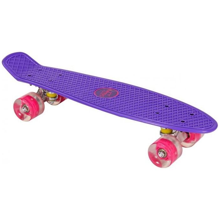AMIGO skateboard avec éclairage LED 55,5 cm violet/rose