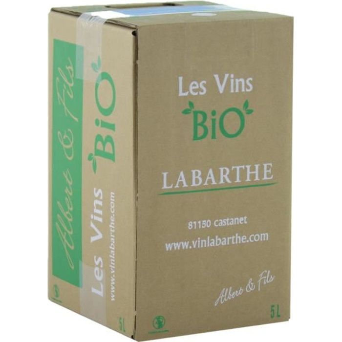 BIB Vin Rouge BIO 5 L - AOC Gaillac - Domaine de Labarthe