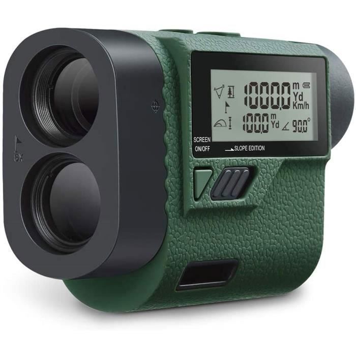 Télémètre Laser Golf Huepar 1000M Télescope Optique Professionnel 6X Écran LCD Angle Précision ±1° IP 65 Pour Golf et Chasse-HLR1000