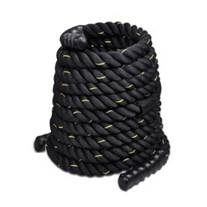 Accessoires Fitness - Musculation,Corde de puissance de Sport de corde de combat d'ondulation lourde noire - Type Black 12mx3.8mm