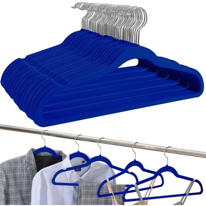 UMI. by Amazon - Lot de 50 Cintres en Velours, Antidérapant Multi-usages, Ultra-Robustes et Permettant Un Gain de Place, avec Croche