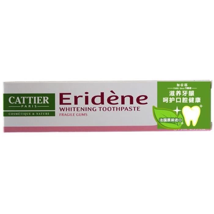 Hygiène dentaire Cattier Dentifrice blanchissant Eridène Genvices fragiles Tube 75gr 841182