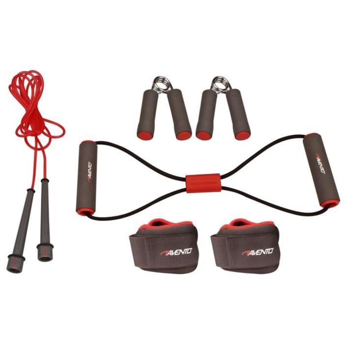 Kit de fitness - Corde a Sauter à Grande Vitesse - gris-rose-noir Avento 41VE