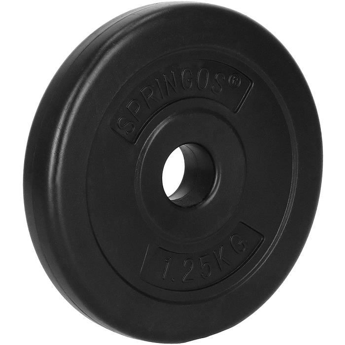 BARRE HALTERE POIDS SPRINGOS Disques de poids pour haltères - Alésage : 31 mm - En bitume - Solides - Durables - I107