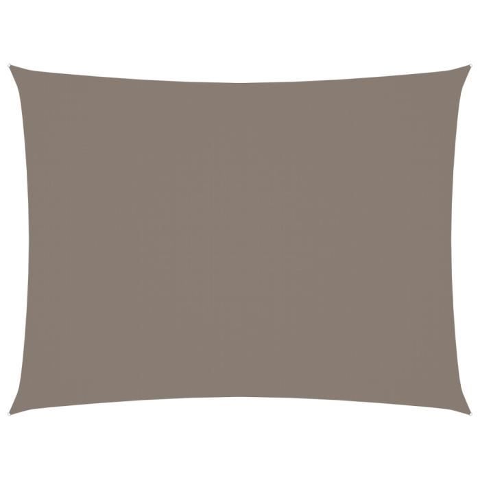 Voile de parasol Tissu Oxford rectangulaire 2x3 m Taupe