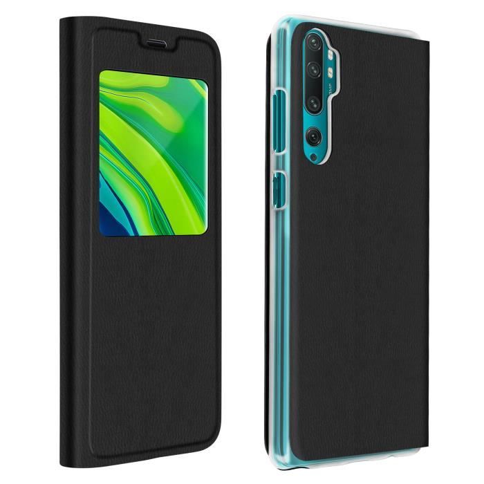 Étui Xiaomi Mi Note 10 Lite Fenêtre d'Affichage Clapet Folio Ultra-fin noir Noir