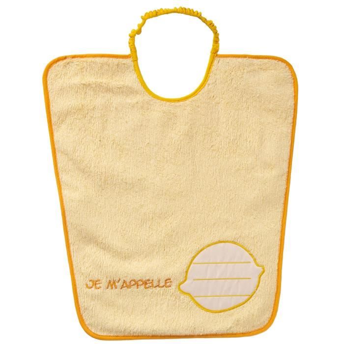 BABYCALIN Bavoir Maternelle Je m'appelle Citron - 35 x 38 cm