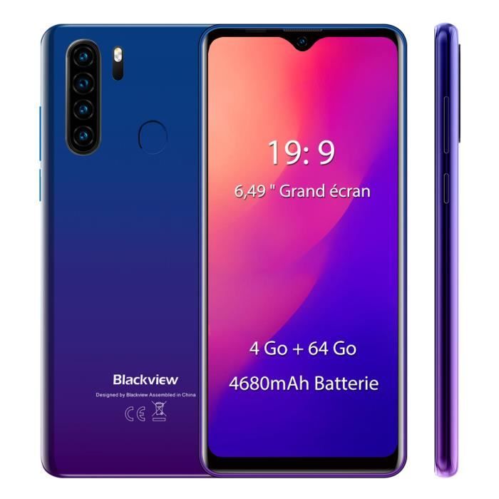 BLACKVIEW A80 Pro Smartphone 4Go RAM 64Go ROM 6.49'' Écran Android 9.0 Octa Core Téléphone portable 4G Pas cher Débloqué - Vert