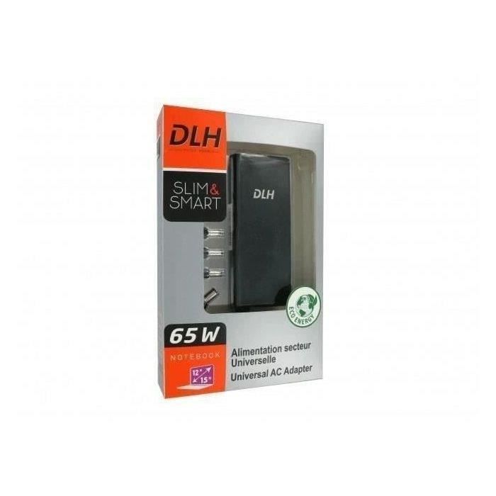 DLH Alimentation secteur universelle de taille mini - 65 W + 8 Connecteurs