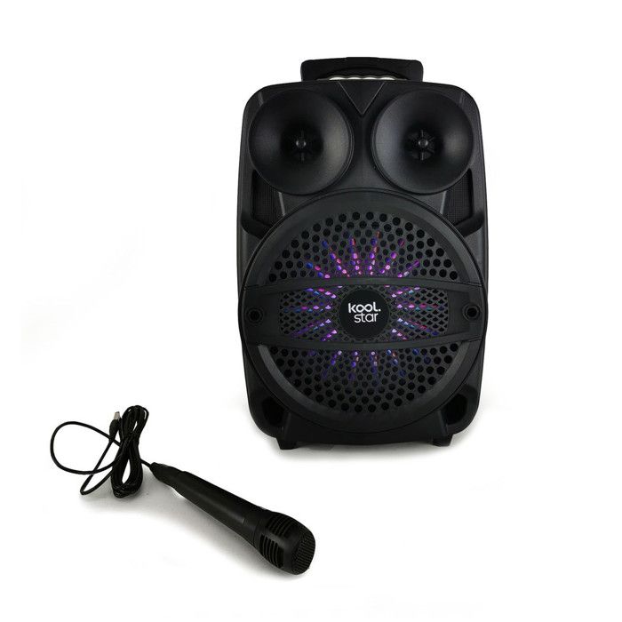 Enceinte autonome SUBLIM08 200W Koolstar à Led avec micro/Fonction BT/USB/AUX et appplication smartphone !