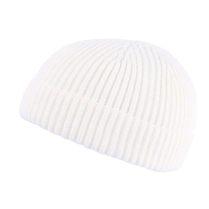 Bonnet Docker Blanc en Laine Homme et Femme Hiver Tendance Louy - Taille unique - Blanc