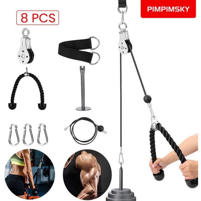 PIMPIMSKY Fitness Poulie Système de câble DIY Chargement Broche de Levage Triceps Machine Corde