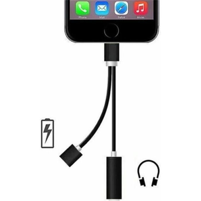 2 en 1 adaptateur Lightning pour iPhone 7 7 Plus, chargeur and 3.5 mm écouteurs jack Cable adaptateur