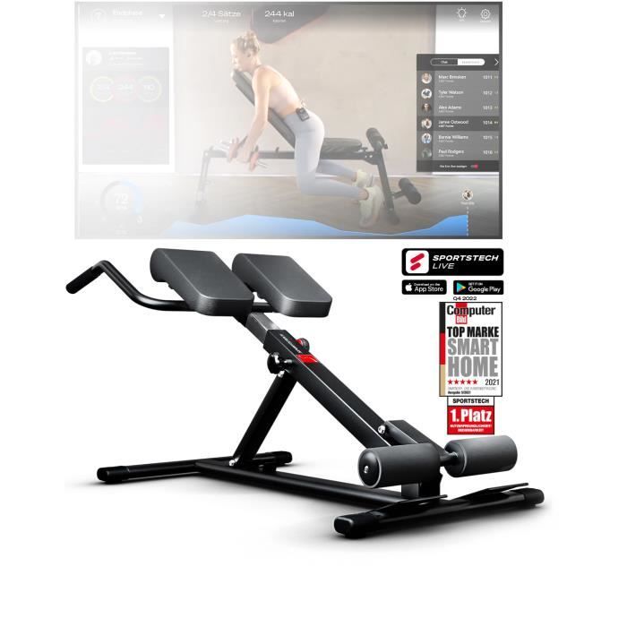 Sportstech Banc de Musculation BRT150 6en1 avec Barre à dips pour Domicile, Hauteur réglable, Ergonomique + système de pliage facile