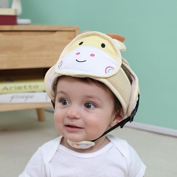 Casque Antichoc de Sécurité 42-62cm Réglable Bébé Infantile Chapeau de Protection pour Marche Rampants Domestique en Coton Douce