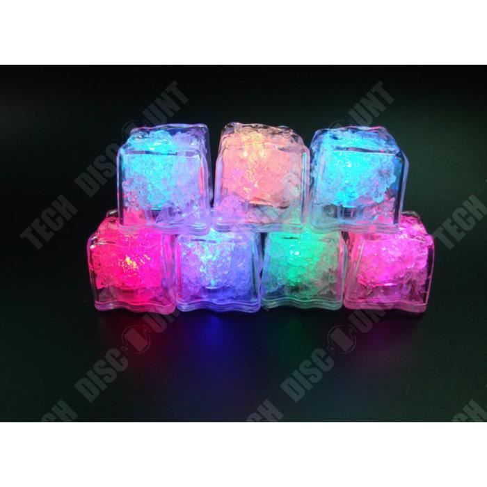 TD® Ensemble de 12 Glaçons Lumineux à LED Multicolores / Ambiance Festive/ Apéritif