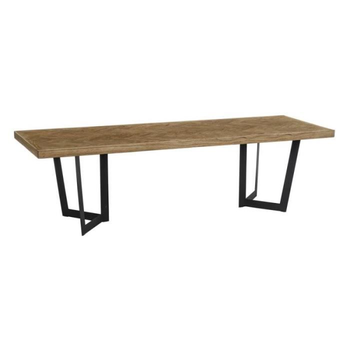 Table de repas rectangulaire 300 cm Bois parqueté/Métal - IFRANE - L 300 x l 110 x H 76
