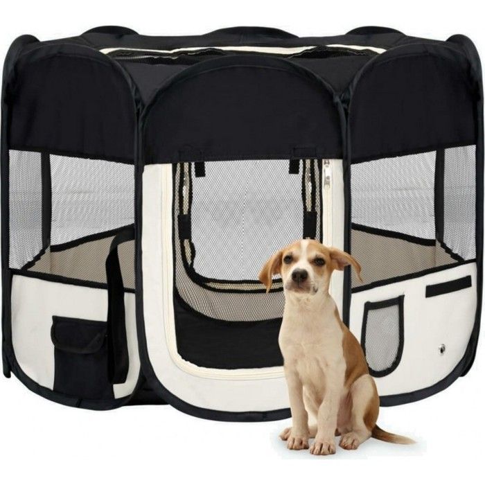 Vidaxl Parc pour chiens pliable Noir 90x90x58 cm - vue 2
