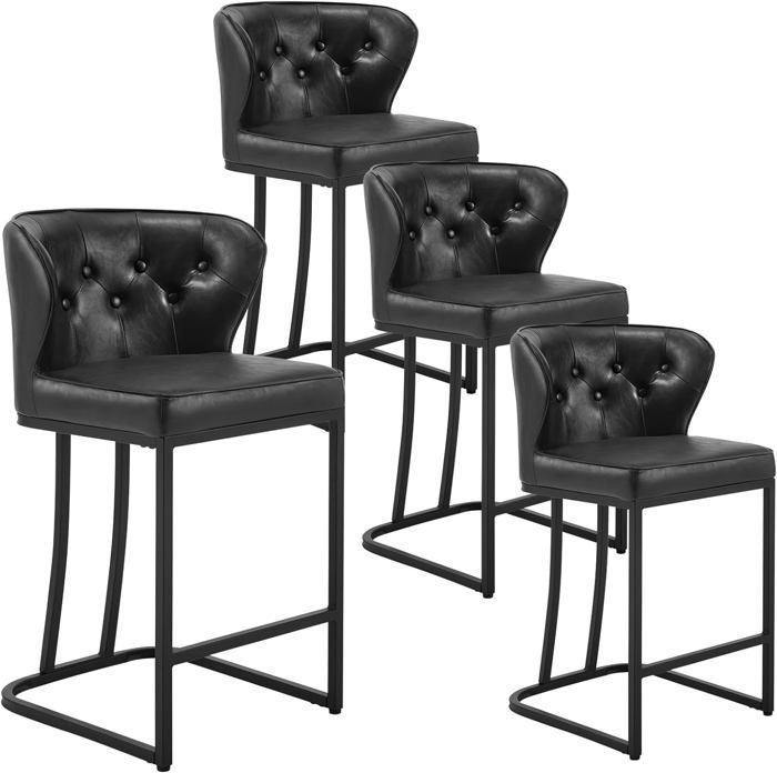 WOLTU Lot De 2 Tabouret De Bar Avec Dossier Et Repose-pieds. Fait De