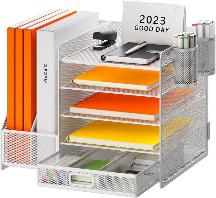 Organiseur Avec Tiroir, Organiseur De Bureau, Bac à Courrier à 5