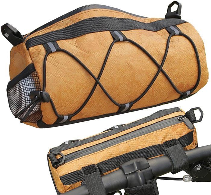 Sac De Selle Vélo Rétro En Cuir PU - Noir, 22x9.8x6 Cm, Pour Guidon Ou Fourche, Rangement Outils Et Téléphone