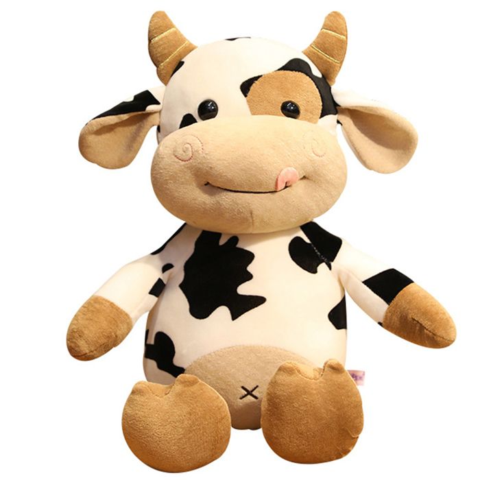 Jouet en peluche - GIGICIAL - Vache mignonne - Doux - 30/40 cm - Cadeau d'anniversaire