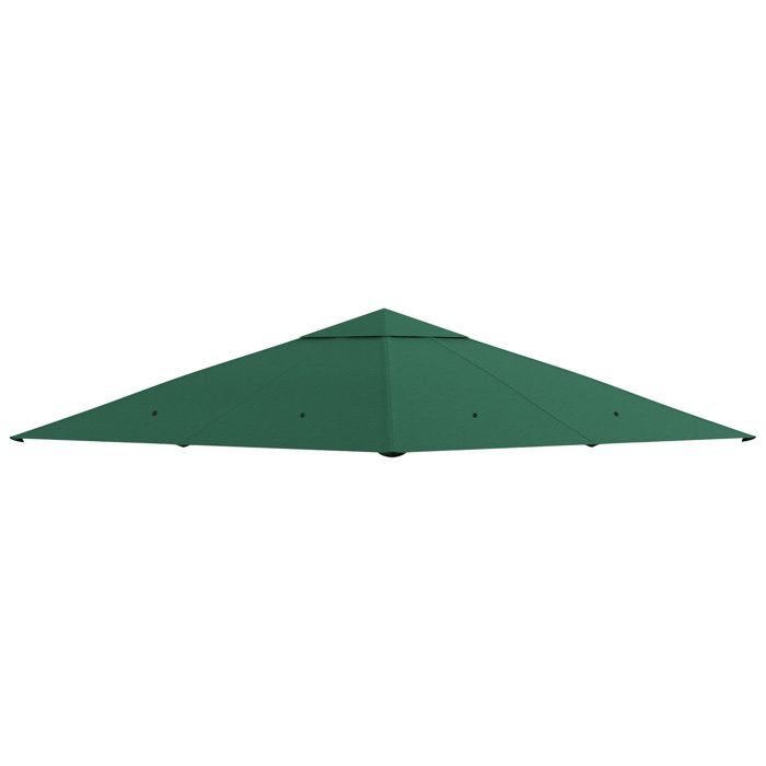 Toile de rechange pour pavillon - Outsunny - tissu polyester haute densité 180 g/m² - anti-UV - 3 x 3 m - vert