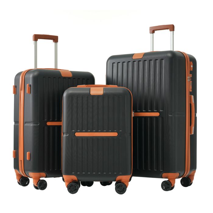 Kono Valise rigide durable avec 4 roulettes pivotantes en ABS